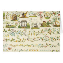 Vintages Blumengewebe (176) Karte