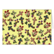 Vintages Blumenkreuz Karte