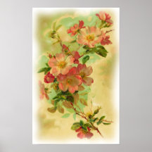 Vintages Blumenplakat