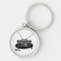Vintages Boombox Keychain Schlüsselband