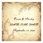 Vintages braunes beige Rolleblatt Save the Date Individuelle Einladung