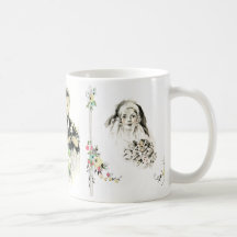 Vintages Braut, Heirat, Hochzeit, Jahrestags-Beche Kaffee Haferl