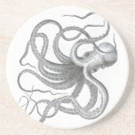 Vintages Buchzeichnen Seesteampunk Krake Bierdeckel