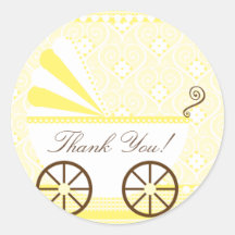 Vintages CarriageThank Sie Baby-Duschen-Aufkleber