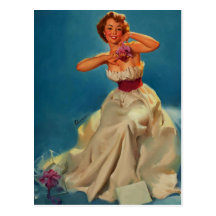 Vintages Corsage-Abschlussball Gil Elvgren Pinup-M Postkarte
