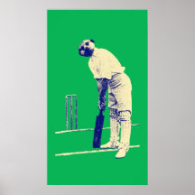 Vintages cricketing meerkat Plakat kundengerecht