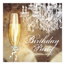Vintages der Geburtstags-Party der Leuchter-Frau Einladung