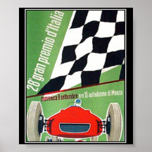 Vintages Druck-Plakat-Auto-Rennen Italien Monza
