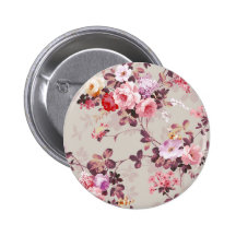 Vintages elegantes rosarotes lila Rosen-Muster Anstecknadelbuttons