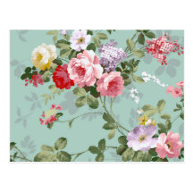 Vintages elegantes rosarotes Rosen-Muster Postkarten