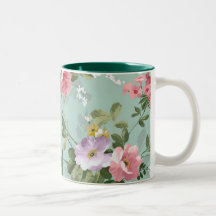 Vintages elegantes rosarotes Rosen-Muster Tasse