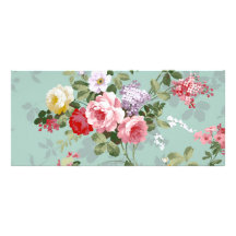 Vintages elegantes rosarotes Rosen-Muster Bedruckte Werbekarte