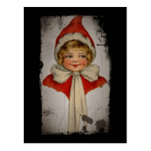 Vintages Elf-Mädchen-Weihnachten Postkarten
