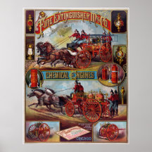 Vintages Feuerlöscher-Werbungs-Plakat