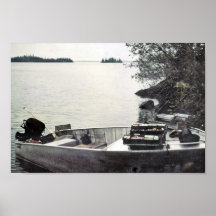 Vintages Fischerboot Plakate