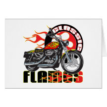 Vintages Flammen-Motorrad Karten