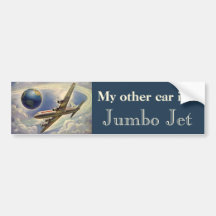 Vintages Flugzeug-Fliegen um die Welt in den Wolke Auto Sticker