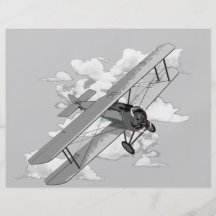 Vintages Flugzeug Flyer Druck