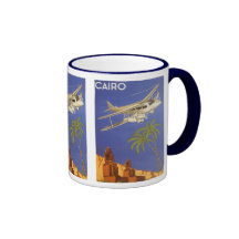 Vintages Flugzeug Reise-Plakat-Kairos Ägypten Afri Kaffee Tassen