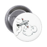 Vintages Flugzeug-Schwarzweiss-zeichnen Buttons