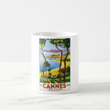 Vintages Franzose-Reise-Plakat Cannes Cote d'Azur Tee Tassen