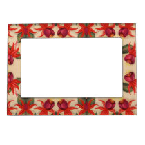 Vintages Fuschia Blumen-Muster-magnetischer Rahmen magnetrahmen
