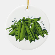 Vintages Gemüse; Zuckerschnellerbsen Ornament