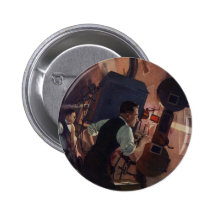 Vintages Geschäft, Filmvorführer in einem Film-The Anstecknadelbutton