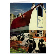 Vintages Geschäft, Milch-Kühe der Molkerei-w Holst Grußkarte