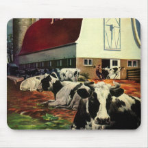 Vintages Geschäft, Milch-Kühe der Molkerei-w Holst Mauspads