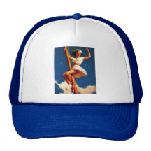 Vintages Gil Elvgren Segel-Boot, das Pin HERAUF Mä Truckercap