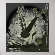 Vintages Gitarren-Musik-Plakat