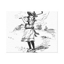 Vintages Golfspieler-Mädchen Leinwand Drucke