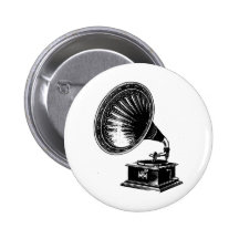 Vintages Grammophon Anstecknadelbutton