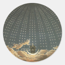 Vintages himmlisches, Astronomie, Königin der Nach Runder Sticker