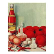 Vintages italienisches Nahrungsmitteltomate-Zwiebe Individuelle Einladungskarte
