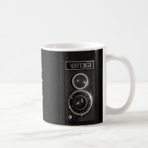 Vintages Kameraobjektiv auf Becher oder Getränke G Kaffee Tassen