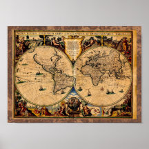 Vintages Karten-Nova totius terrarum 1625 Plakatdrucke