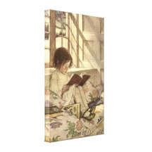 Vintages Kind, das ein Buch, Jessie Willcox Smith  Galerie Faltleinwand