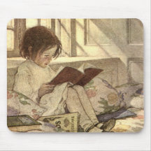 Vintages Kind, das ein Buch, Jessie Willcox Smith  Mauspads