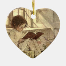Vintages Kind, das ein Buch, Jessie Willcox Smith  Weinachtsornamente