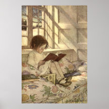 Vintages Kind, das ein Buch, Jessie Willcox Smith  Posterdrucke