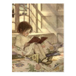 Vintages Kind, das ein Buch, Jessie Willcox Smith  Postkarten