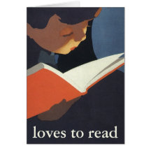 Vintages Kind, das ein Buch, zurück zu Schulzeit l Karten