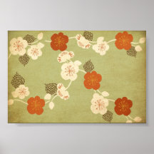 Vintages Kirschblüten-Blumen Plakat