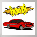 Vintages klassisches Pony-Muskel-Auto Plakatdruck