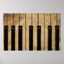Vintages Klavier des Grunge Posterdrucke