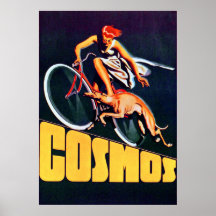 Vintages Kosmos-Fahrrad-Plakat
