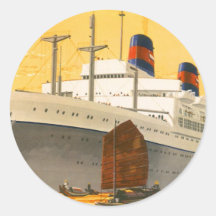 Vintages Kreuzfahrt-Schiff zum Orient mit Kram-Boo Sticker