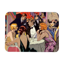 Vintages Kunst-Deko-Nachtklub-Cocktail-Party Vinyl Magnete
